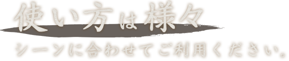 使い方は様々シーンに合わせてご利用ください。